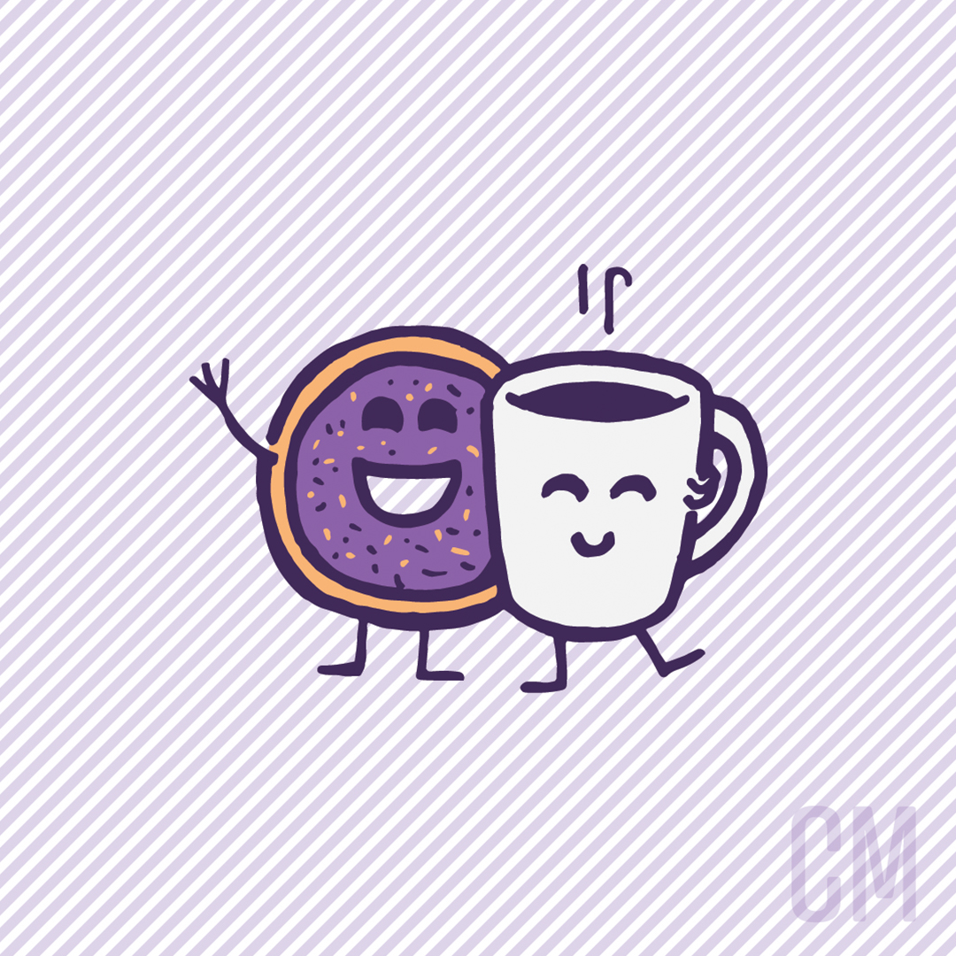 smiling mug and donut final artwork