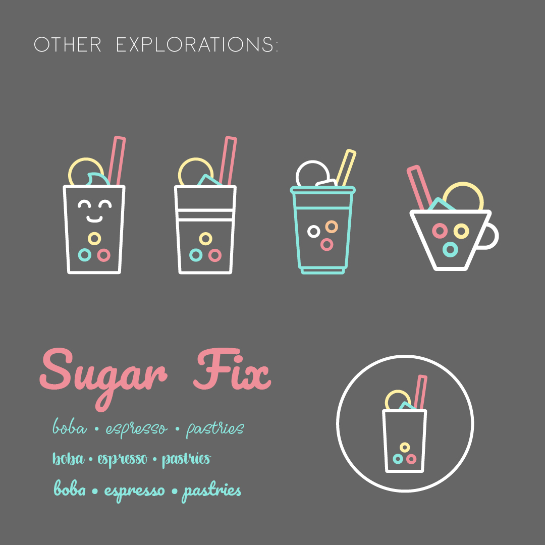 Sugar Fix initial logo concepts